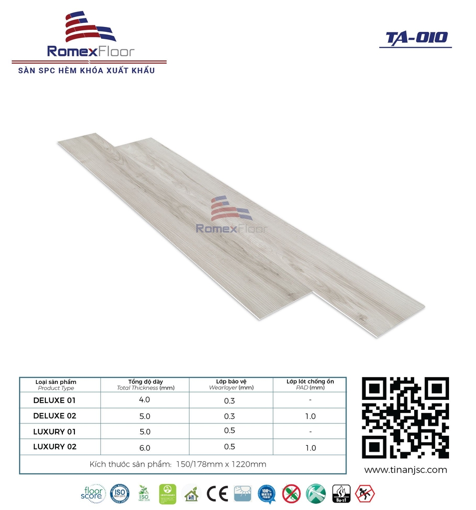 Sàn nhựa Romex Floor TA010 | Nhà phân phối sàn nhựa, gạch nhựa và ...