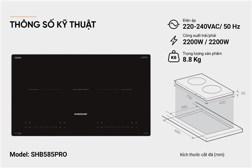 Bếp Từ Sunhouse SHB585Pro Serie 8