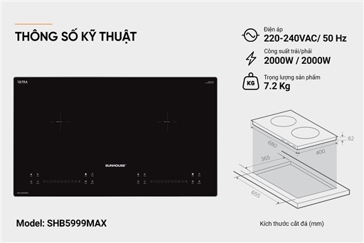 Bếp Từ Đôi Sunhouse SHB5999MAX
