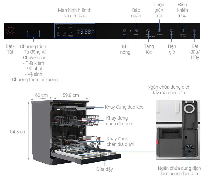 Máy Rửa Bát Cao Cấp TOSHIBA DW-