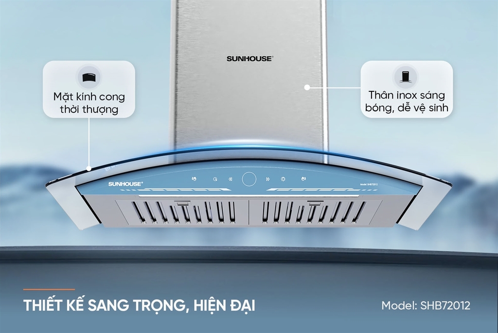 Máy Hút Mùi Kính Cong SUNHOUSE SHB72012