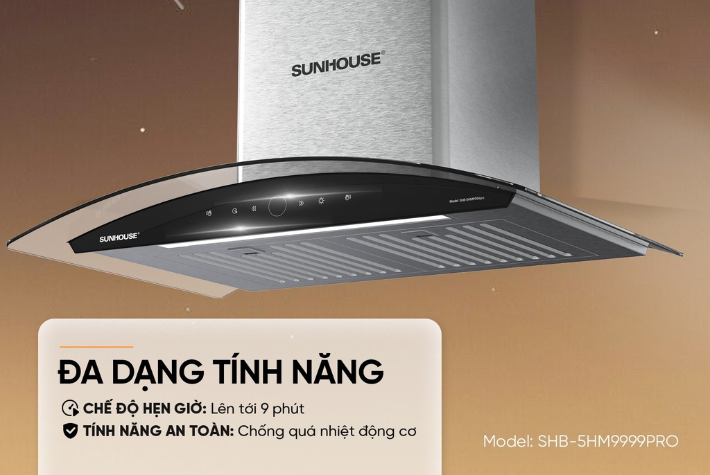 Máy Hút Mùi Sunhouse SHB5HM-9999Pro