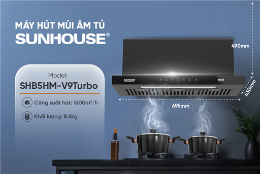Máy Hút Mùi Âm Tủ Sunhouse SHB5HM-V9Turbo