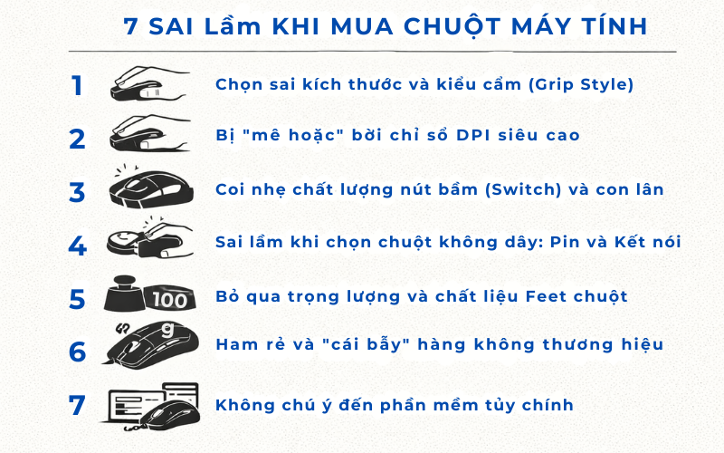Sai Lầm Khi Mua Chuột Máy Tính: 7 Điều Cần Tránh Để Không Hối Hận