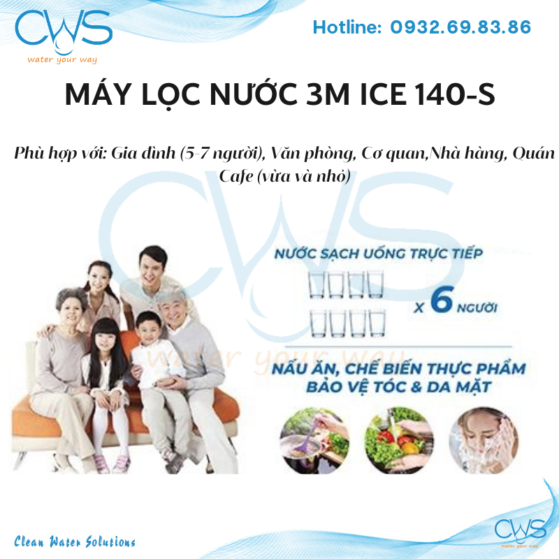 công dụng máy lọc nước cao cấp chính hãng 3m ice 140s