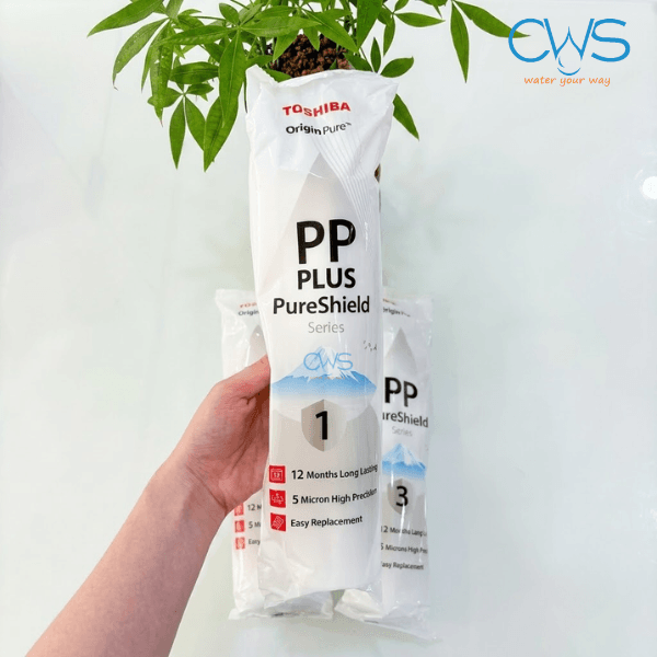 Ảnh Thực Tế Lõi Lọc Nước Toshiba PP Plus 5 Micron PureShield Tại CWS