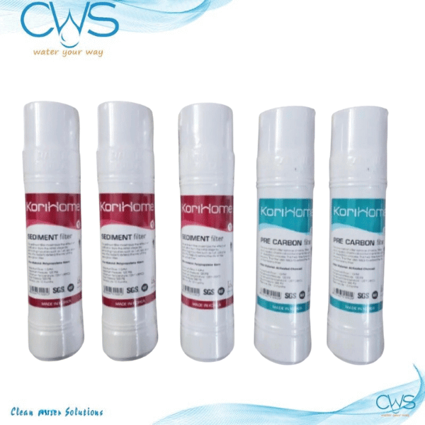 Bộ lõi lọc Korihome (3 Sediment, 2 Pre-Carbon)