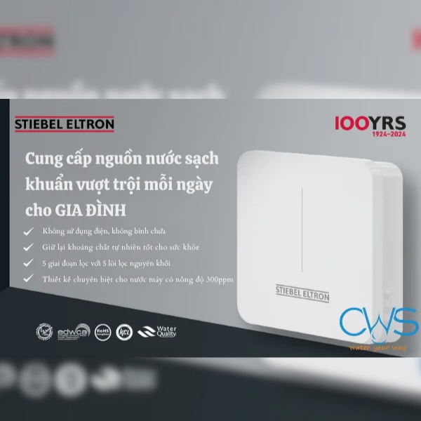 Các chứng nhận về sức khỏe và chất lượng cho máy lọc nước Stiebel Eltron CLOUD