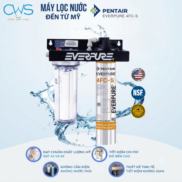 Chứng Nhận Chất Lượng Vật Liệu Lọc Của Máy Lọc Nước Pentair Everpure 4FC-S Đạt Chuẩn NSF