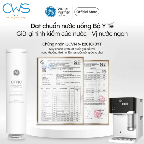 Chứng nhận QCVN 6-1_2010_BYT cho lõi lọc nước GE CTS10