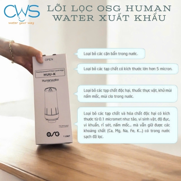 Công dụng của lõi lọc OSG Human Water Xuất Khẩu