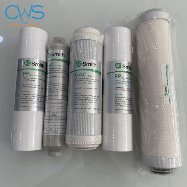 Hình Ảnh Thực Tế Combo Lõi Lọc Nước AO Smith A1 A2 M2 - Bộ 5 Lõi