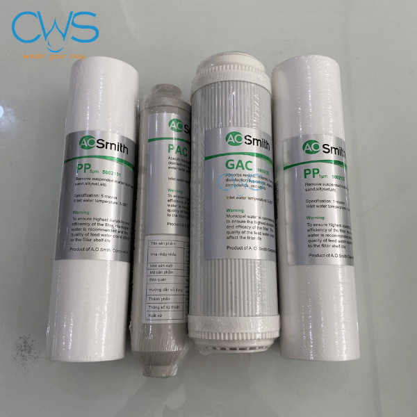 Hình Ảnh Thực Tế Combo Lõi Lọc Nước AO Smith A1 A2 M2 - Trừ RO