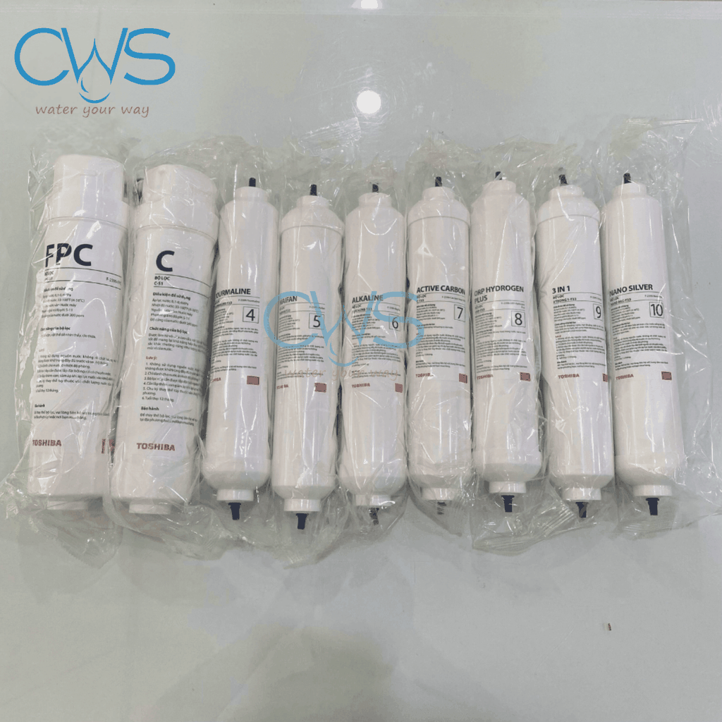 Hình Ảnh Thực Tế Combo Lõi Lọc Nước Toshiba TWP-IW2469SVN(K) 9 Lõi Trừ RO