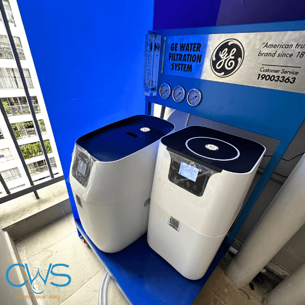 Hình ảnh thực tế lắp đặt hệ thống lọc tổng GE WH15A
