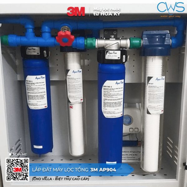 Hình lắp đặt thực tế hệ thống lọc tổng 3M Aqua-Pure AP904