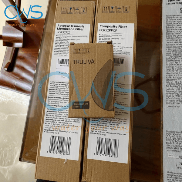 Hộp Bộ Sản Phẩm Lõi Lọc Nước Truliva Lavita Tại Showroom CWS