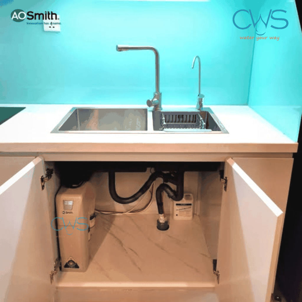 Kích Thước Máy Lọc Nước AO Smith R400E Giải Phóng 70% Không Gian Gầm Lavabo