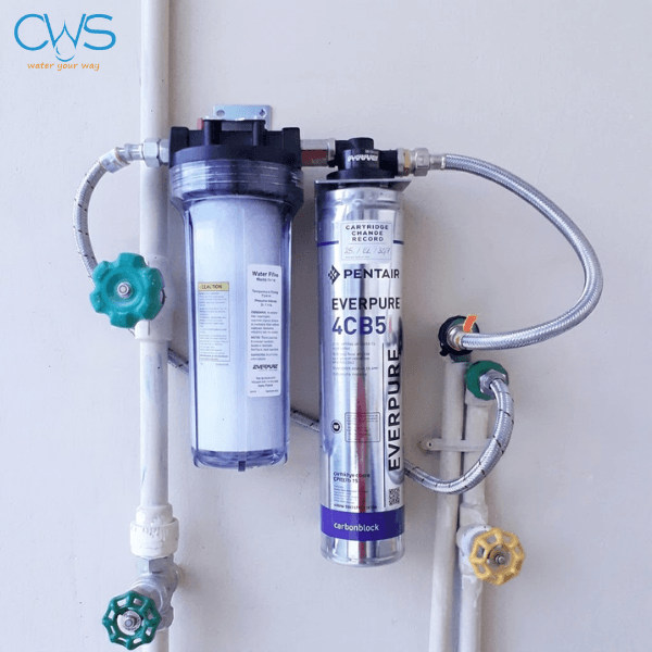 Lắp Đặt Thực Tế Máy Lọc Nước Pentair Everpure 4CB5 Tại Doanh Nghiệp Kinh Doanh