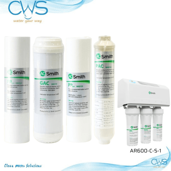 Lõi Lọc Nước AO Smith AR600-C-S-1 Chính Hãng - Combo 4 Lõi Trừ RO