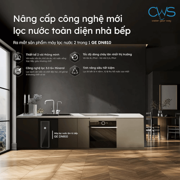 Nâng Cấp Công Nghệ Bếp Cùng Máy Lọc Nước GE DN810