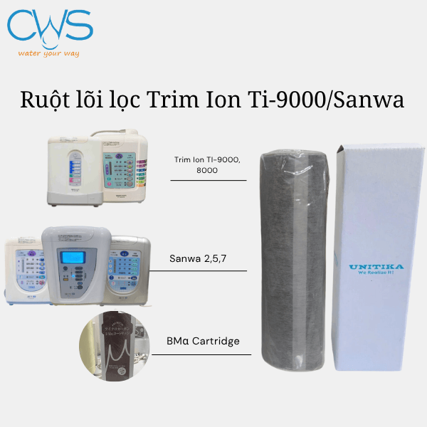 Ruột lõi lọc Trim Ion Ti-9000/Sanwa tương thích với các dòng máy Trim Ion