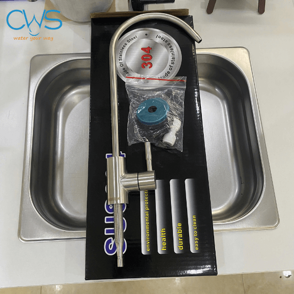 Vòi nước Inox 304 (phi 6) lắp đặt cho máy lọc nước