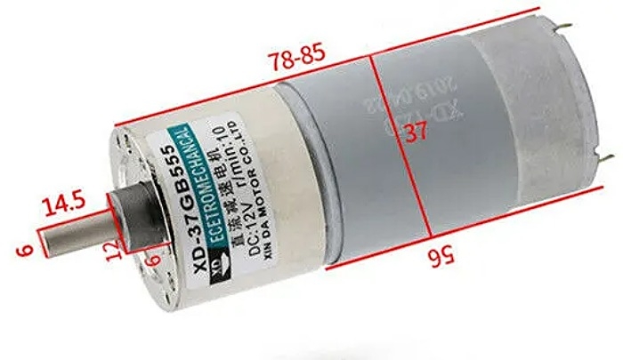 DC12V 15W 500 RPM 37GB555 Mini-motoraandrijving Koperen elevatie Riduzione della velocità elettrica Motoriduttore DC