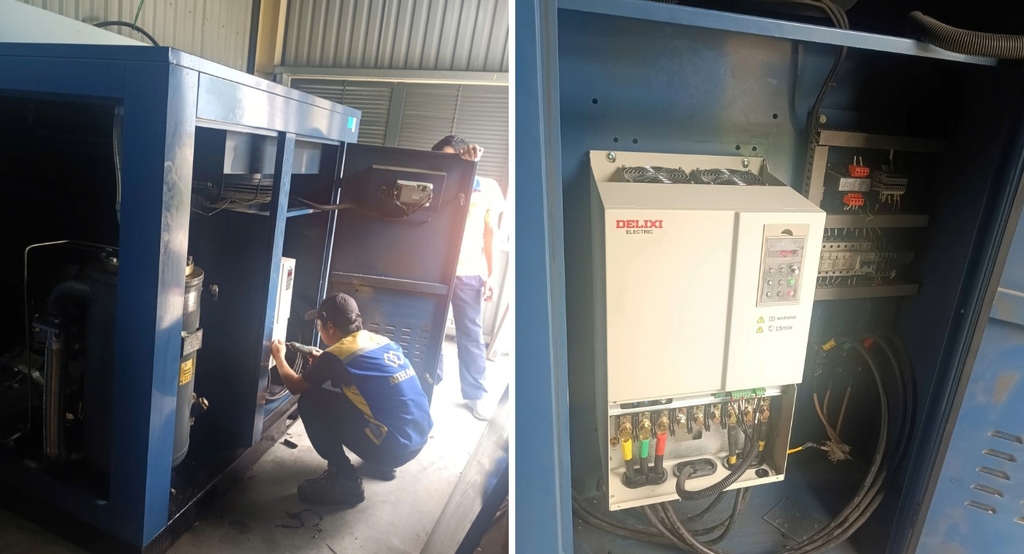 Lắp đặt biến tần Delixi E102 22kW cho máy nén khí tại KCN Đồ Sơn Hải Phòng