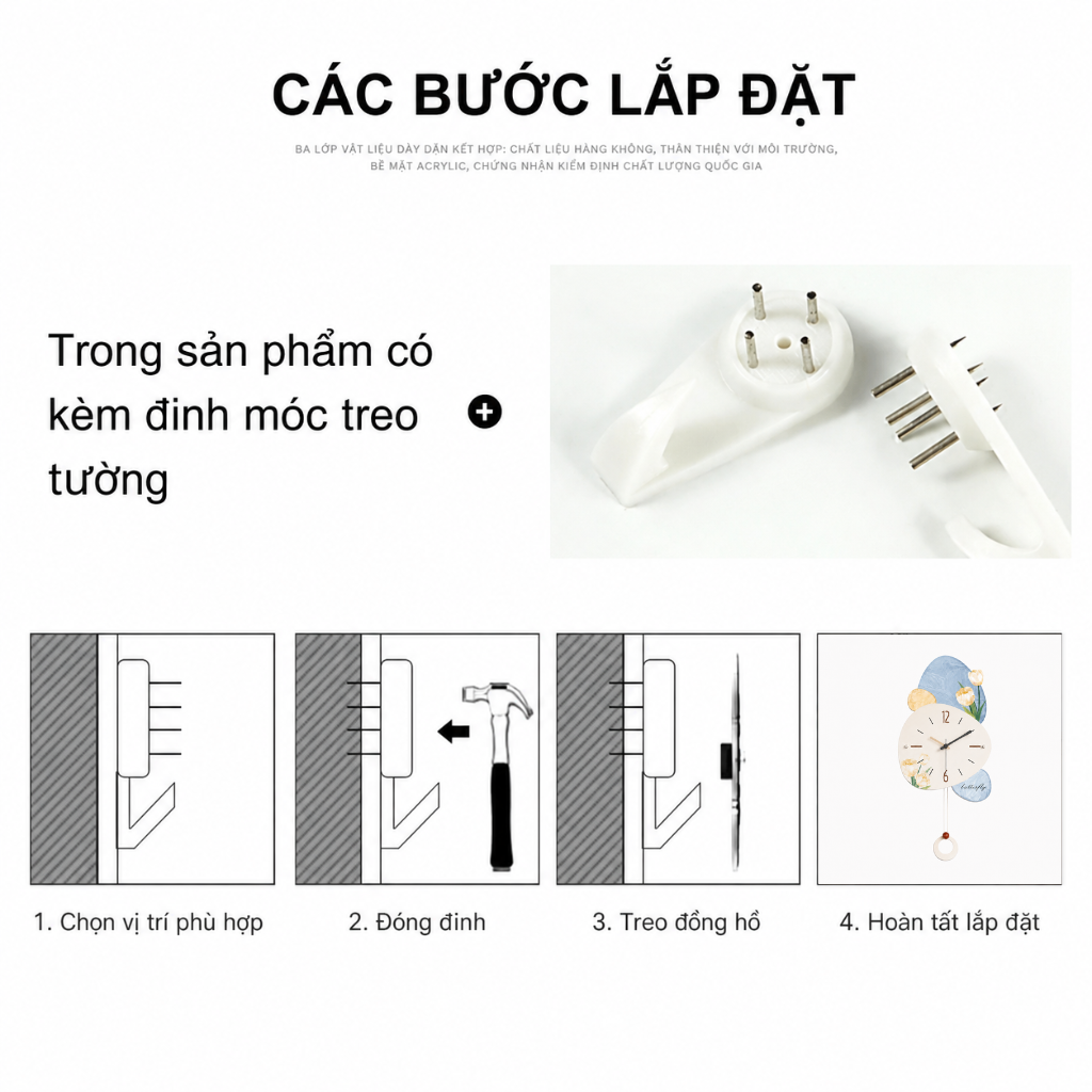 Đồng Hồ Quả Lắc Treo Tường CL103 - Nét Thanh Lịch Cho Không Gian Sống