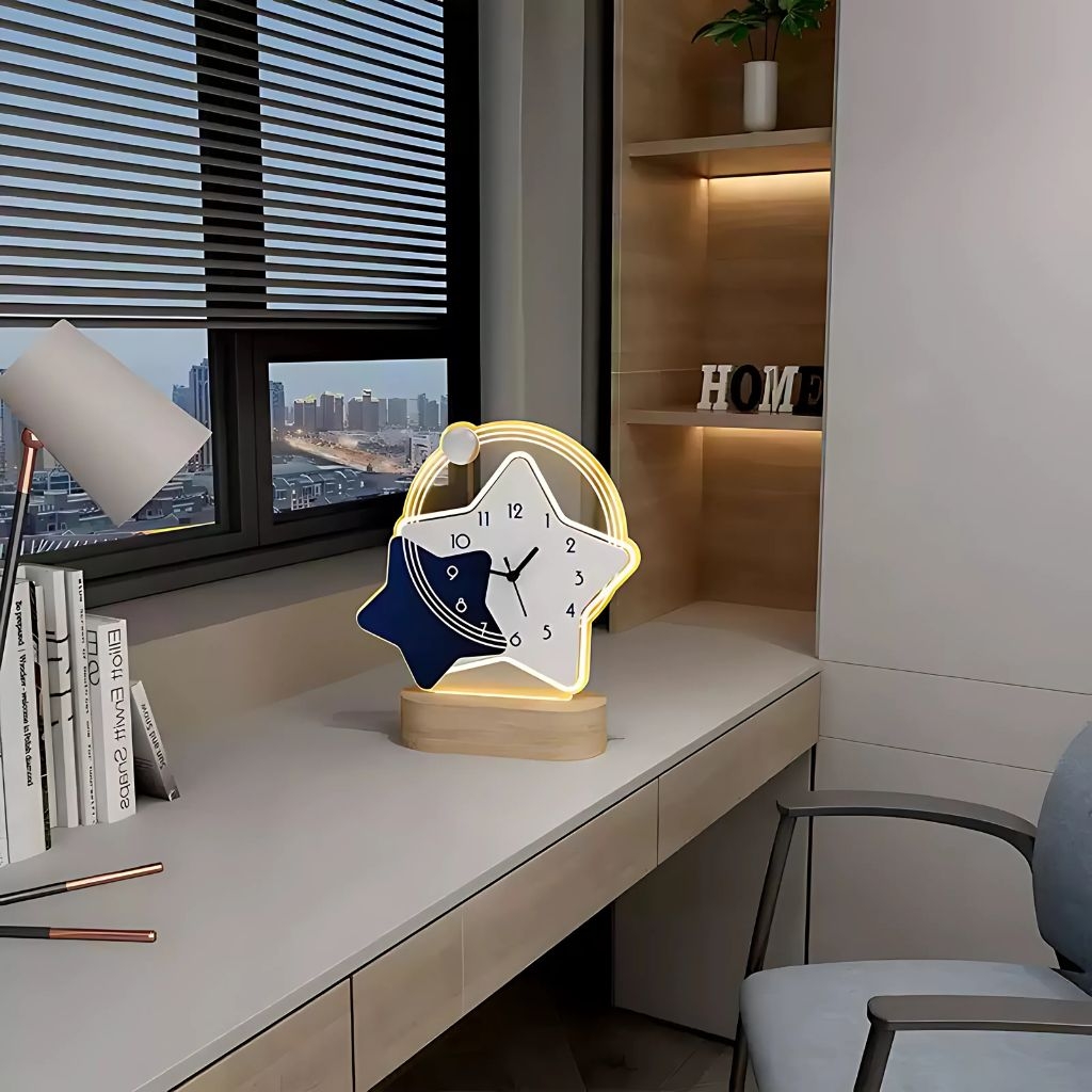 Đồng hồ để bàn P-HOME CL098 trang trí hiện đại với đèn Led