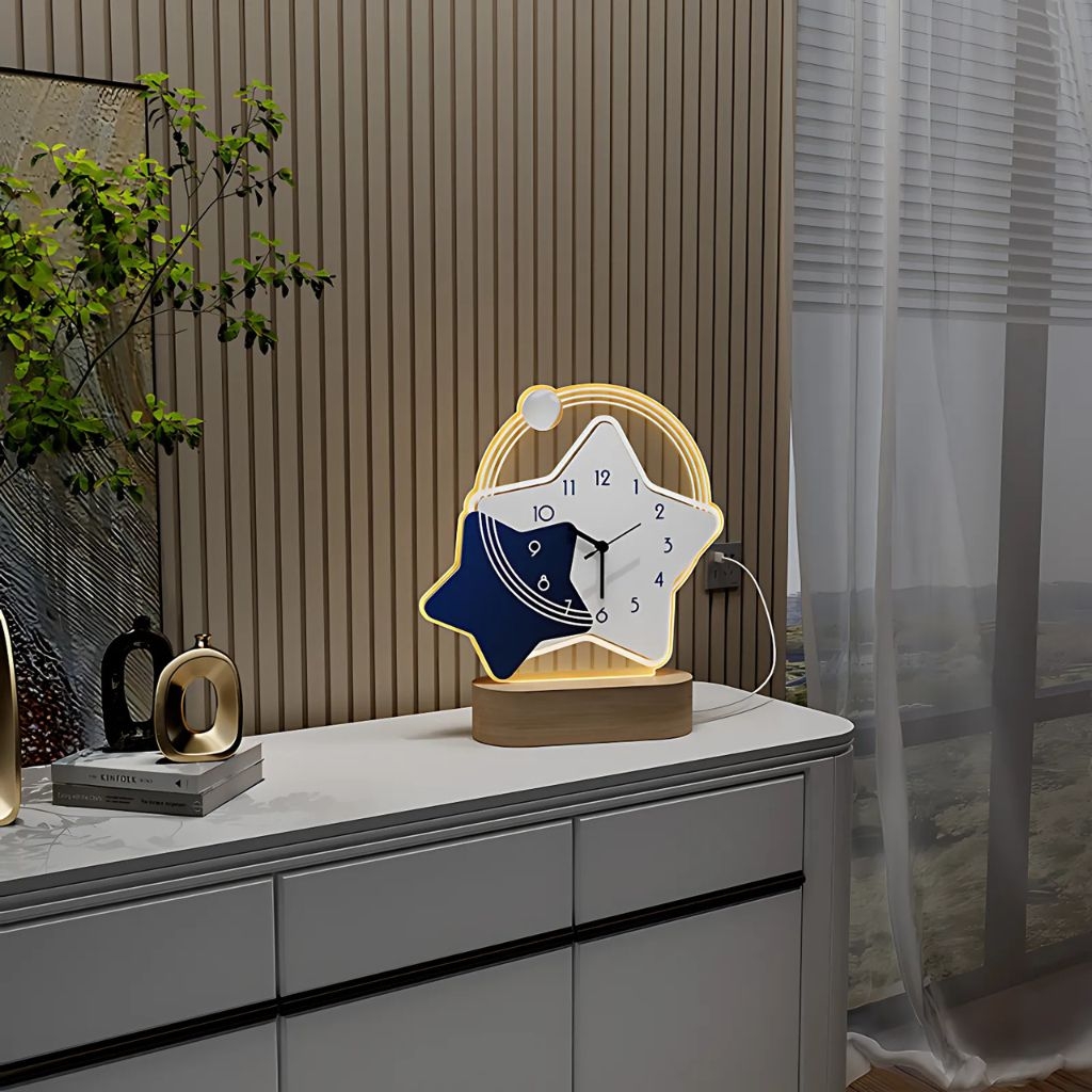 Đồng hồ để bàn P-HOME CL098 trang trí hiện đại với đèn Led