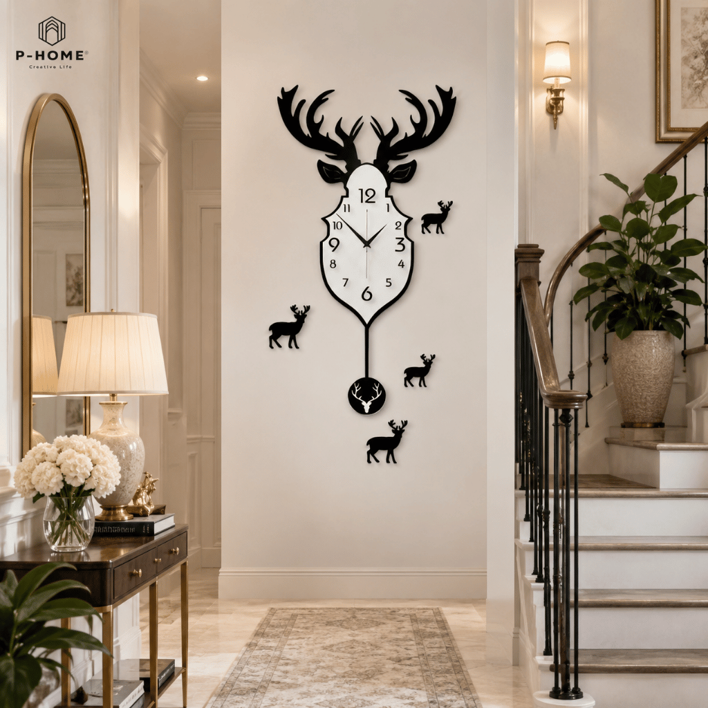 Đồng Hồ Decor Treo Tường Quả Lắc P-HOME CL007