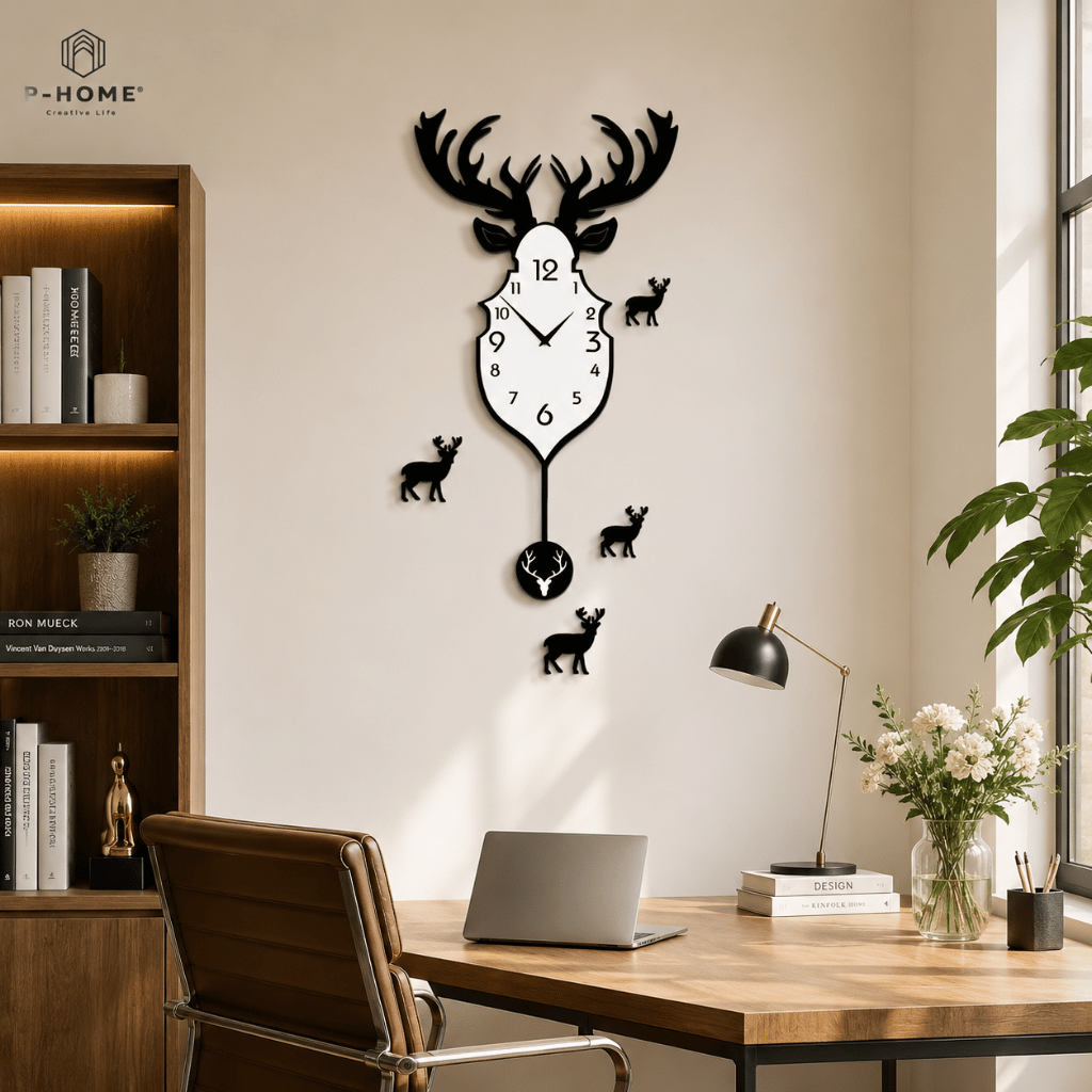 Đồng Hồ Decor Treo Tường Quả Lắc P-HOME CL007