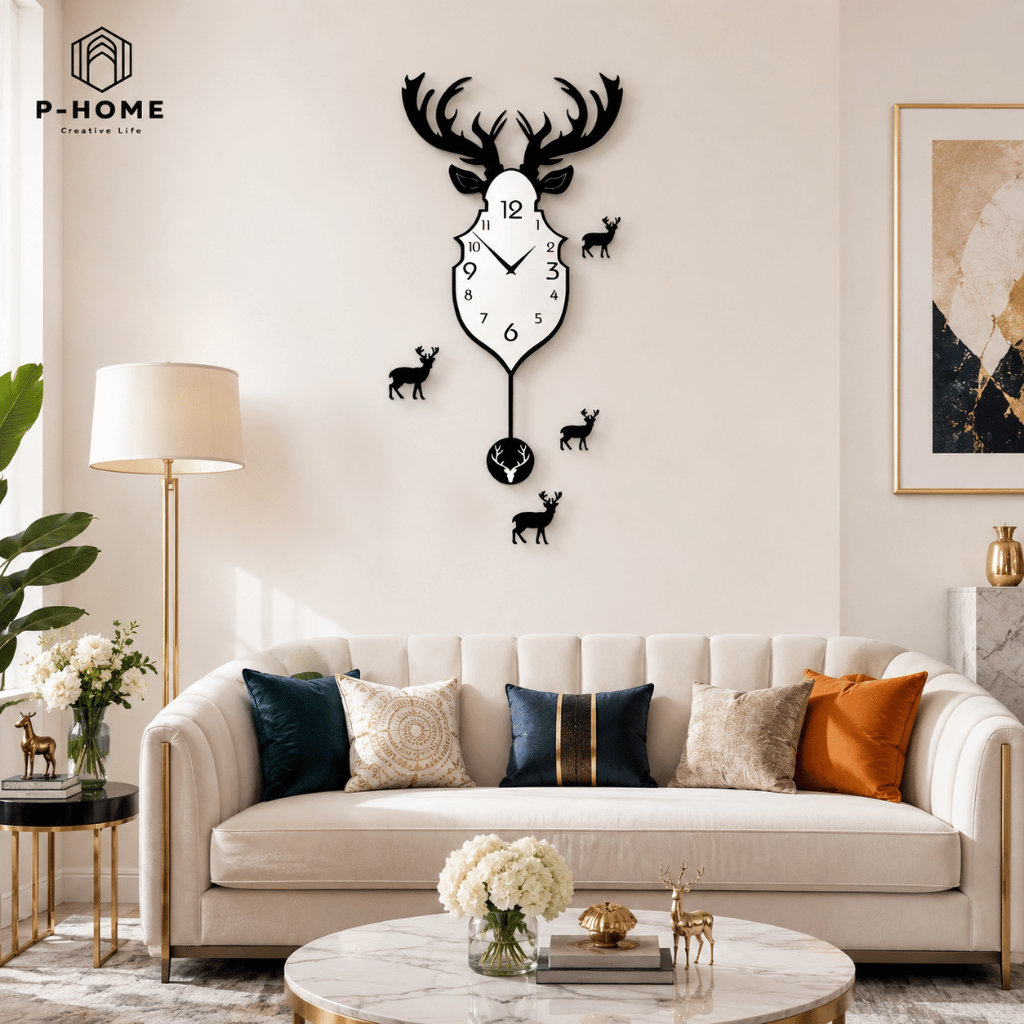 Đồng Hồ Decor Treo Tường Quả Lắc P-HOME CL007