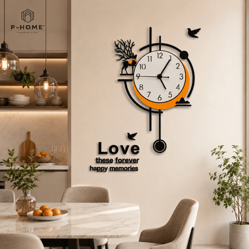 Đồng Hồ Quả Lắc Treo Tường Phong Cách Bắc Âu CL078