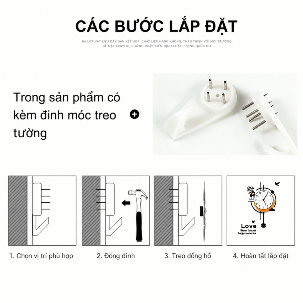 Đồng Hồ Quả Lắc Treo Tường Phong Cách Bắc Âu CL078