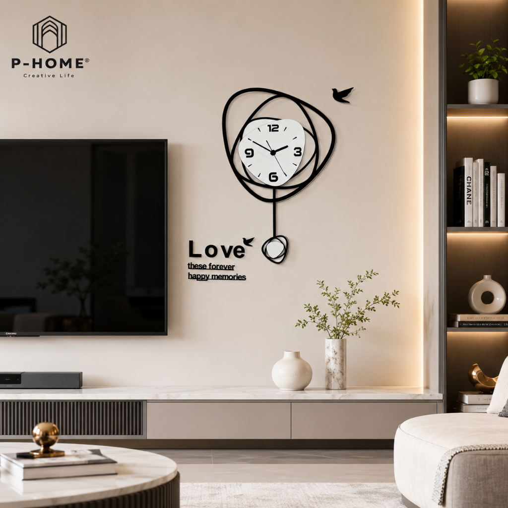 Đồng hồ quả lắc CL041 trang trí phòng khách hiện đại