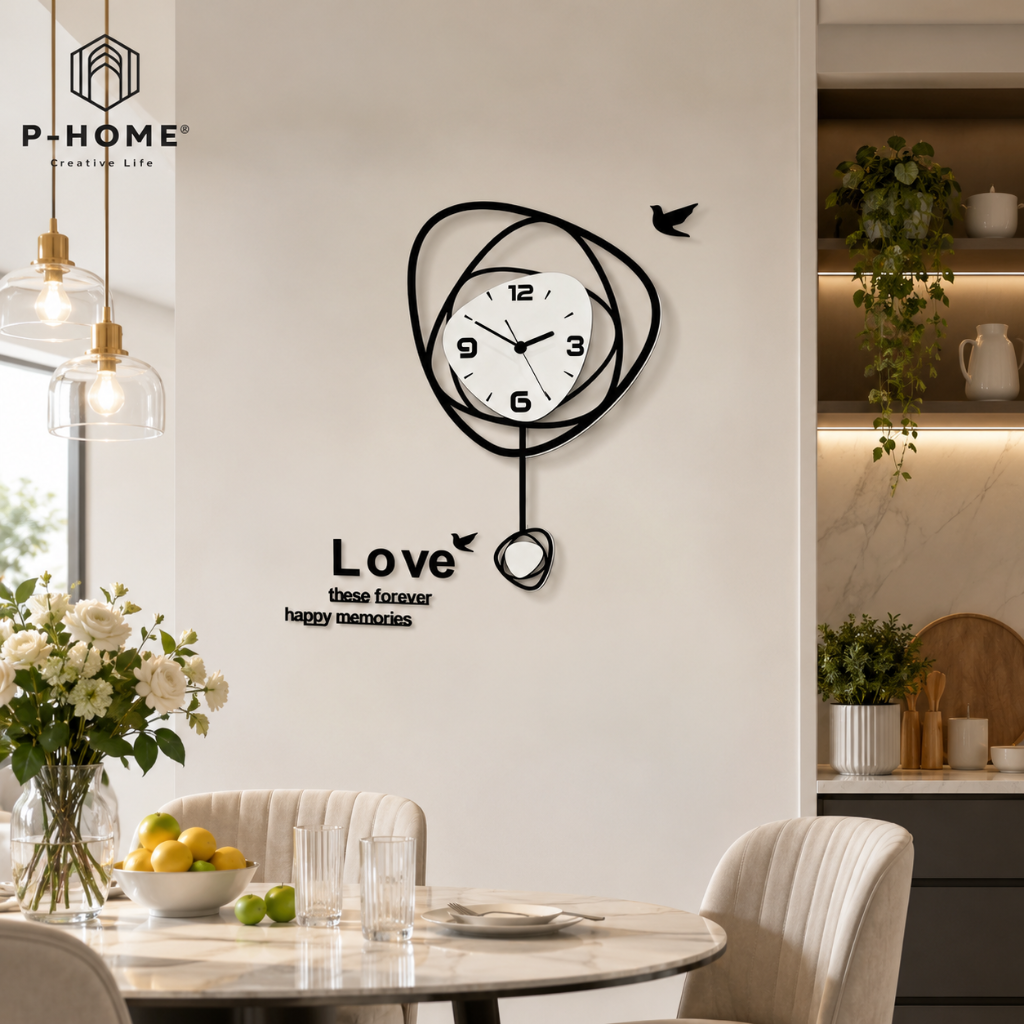 Đồng hồ quả lắc CL041 trang trí phòng khách hiện đại