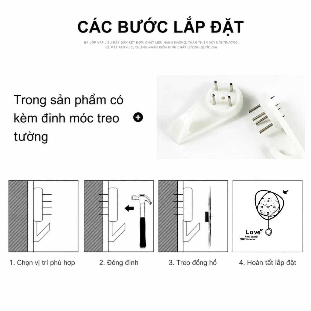 Đồng hồ quả lắc CL041 trang trí phòng khách hiện đại