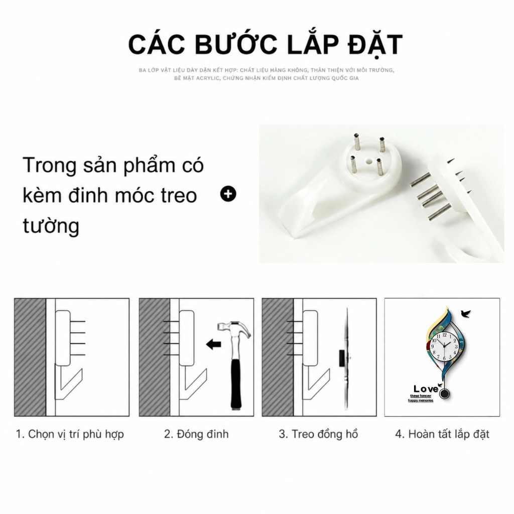 Đồng Hồ Quả Lắc Treo Tường CL084 Sang Trọng, Đẳng Cấp