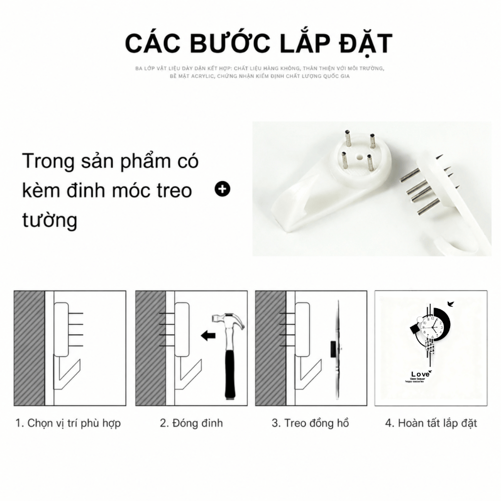 Đồng hồ treo tường cao cấp CL064 - quà tặng doanh nghiệp