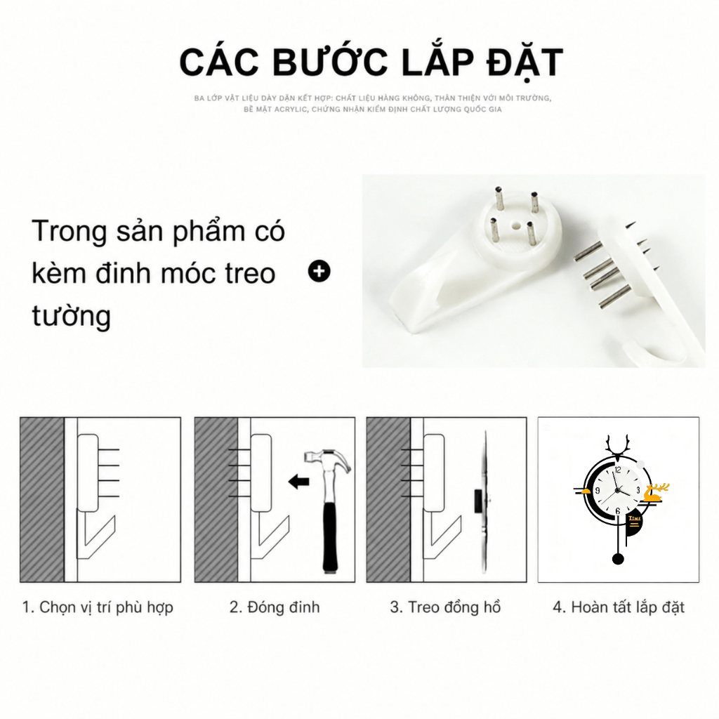 Đồng hồ trang trí CL054 quà tặng tân gia cao cấp