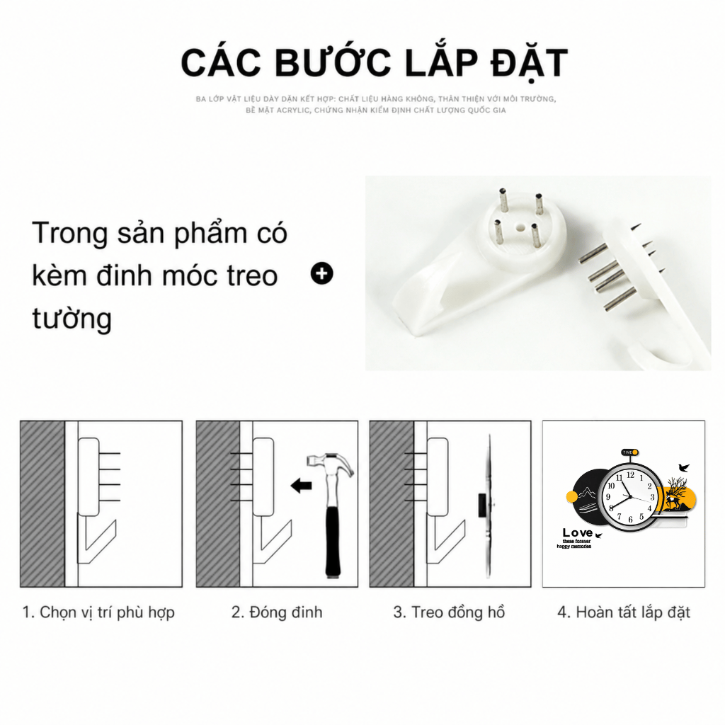 Đồng hồ treo tường CL053 quà tặng tân gia ý nghĩa