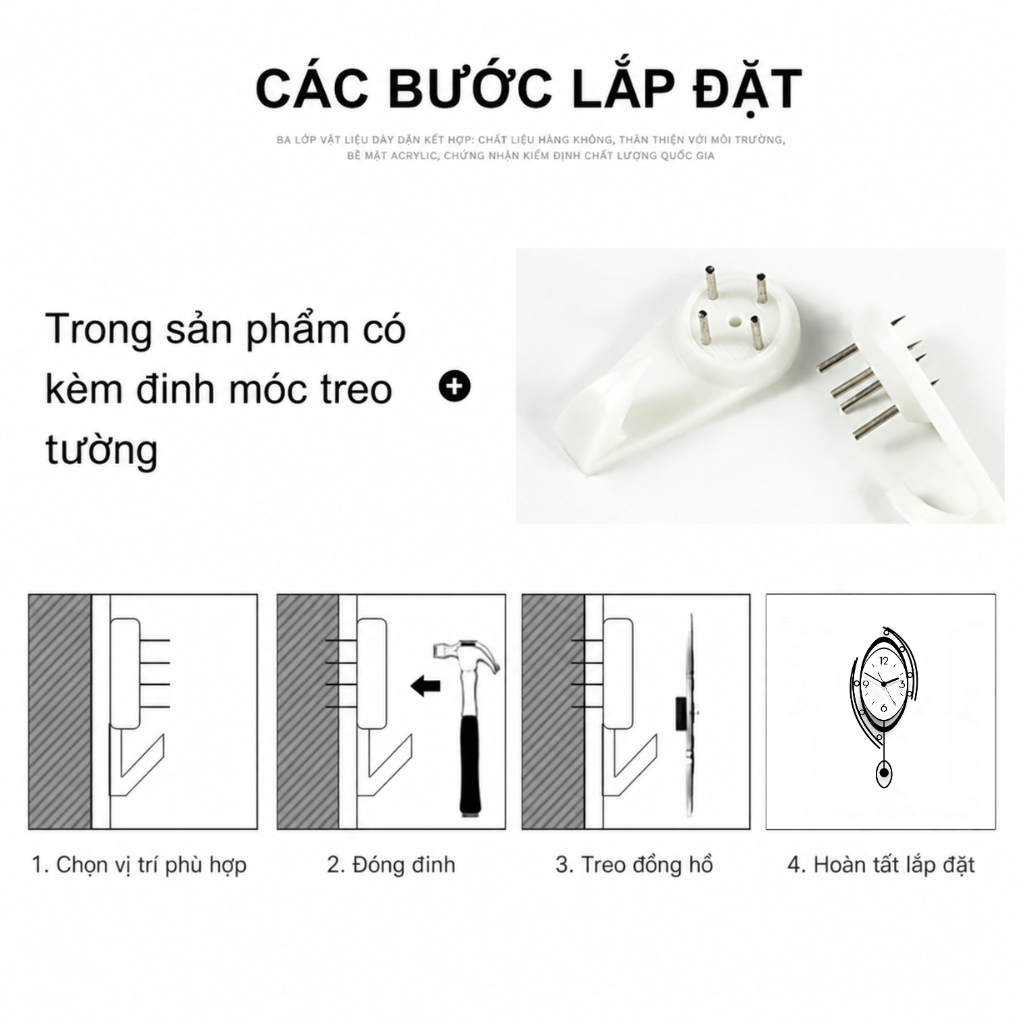 Đồng hồ trang trí đẹp CL052 trang trí phòng khách hiện đại
