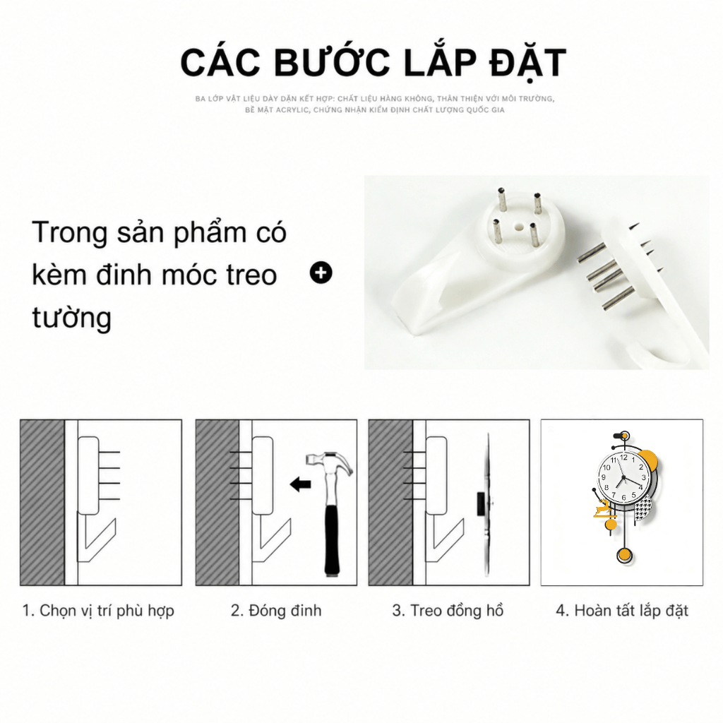 Đồng hồ trang trí nghệ thuật CL065 trang trí phòng khách