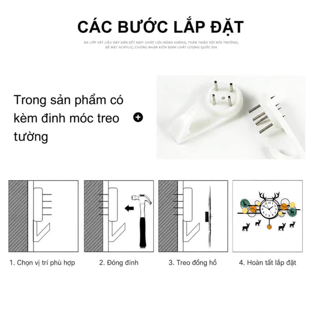 Đồng hồ trang trí phòng khách CL044