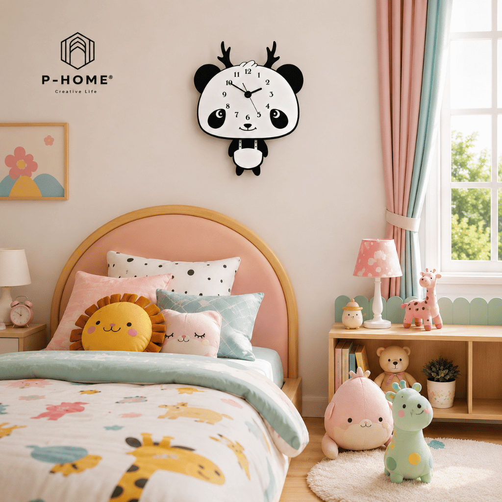 Đồng hồ trang trí phòng ngủ cho bé CL037- gấu cute