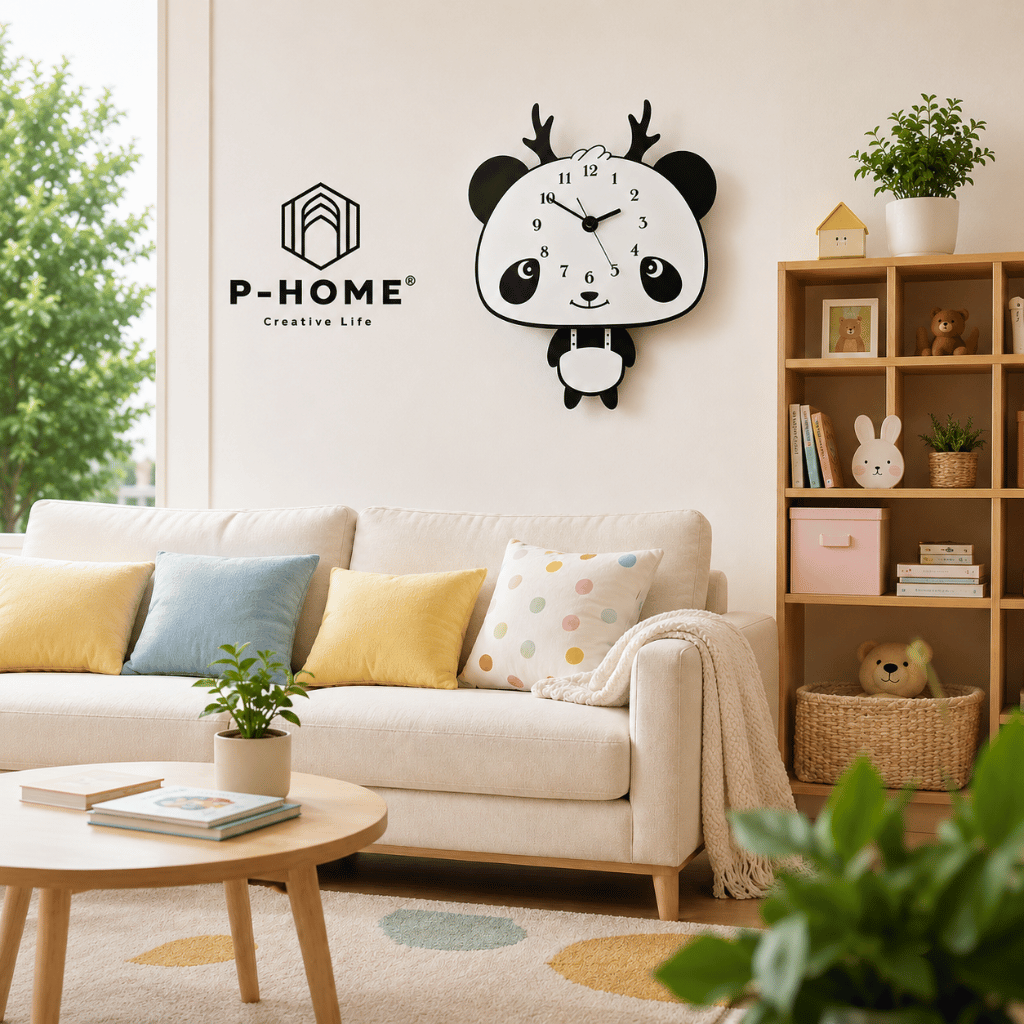 Đồng hồ trang trí phòng ngủ cho bé CL037- gấu cute