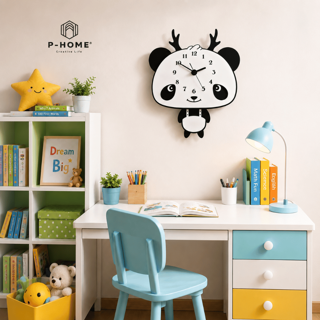 Đồng hồ trang trí phòng ngủ cho bé CL037- gấu cute